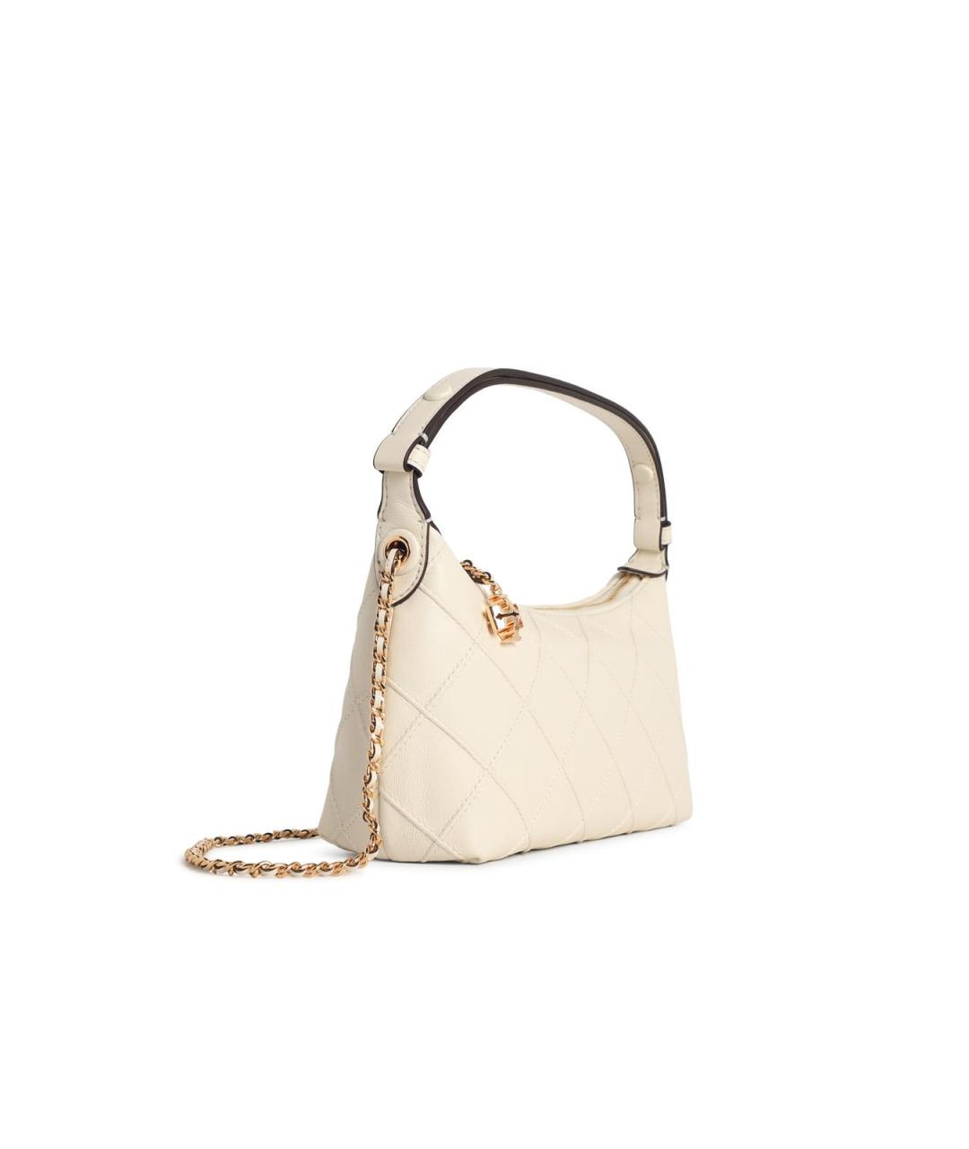 TORY BURCH Бежевая кожаная сумка с короткими ручками, фото 2