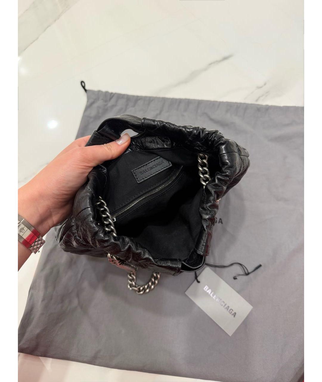 BALENCIAGA Черная кожаная сумка тоут, фото 6