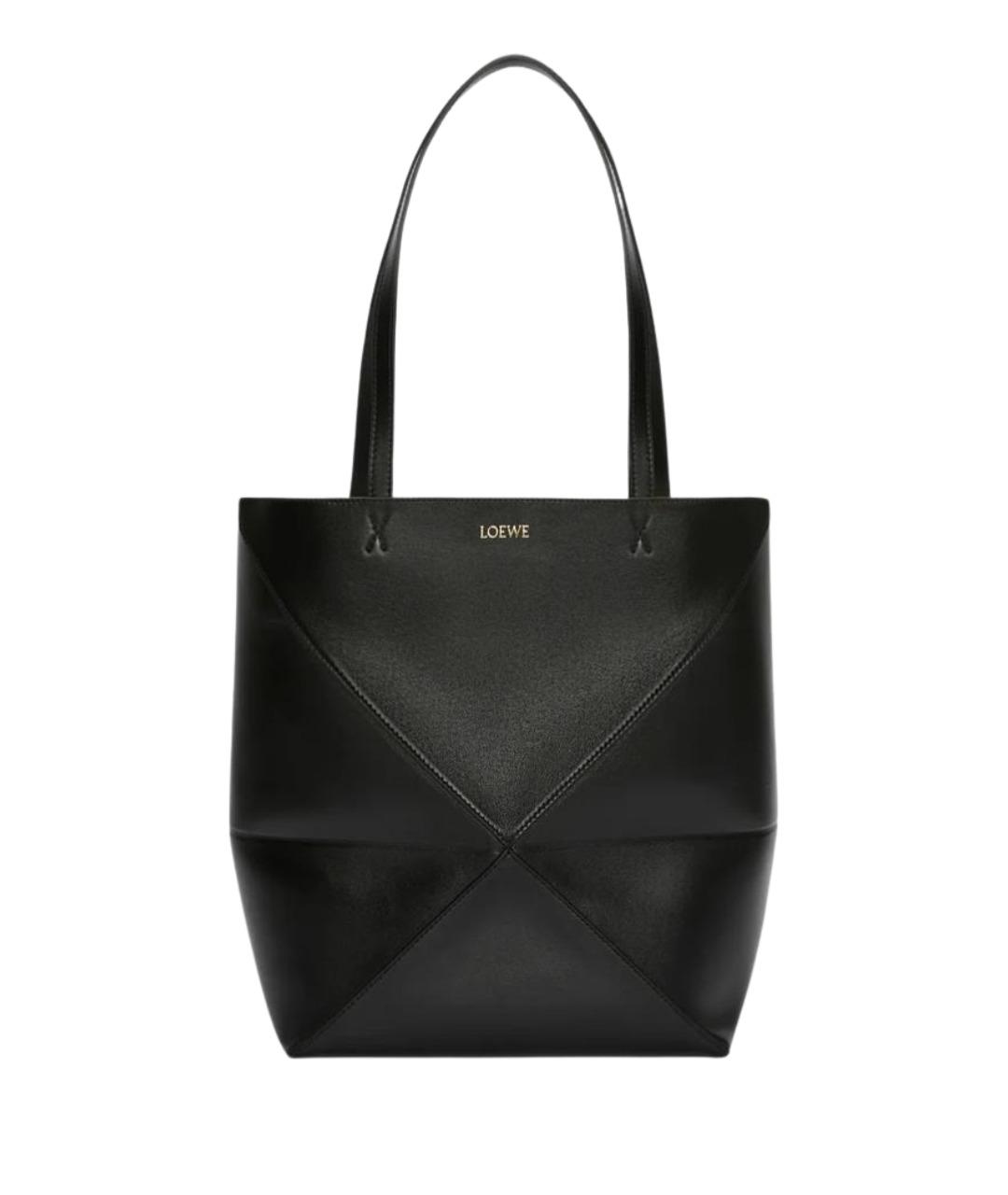 LOEWE Черная кожаная сумка тоут, фото 1
