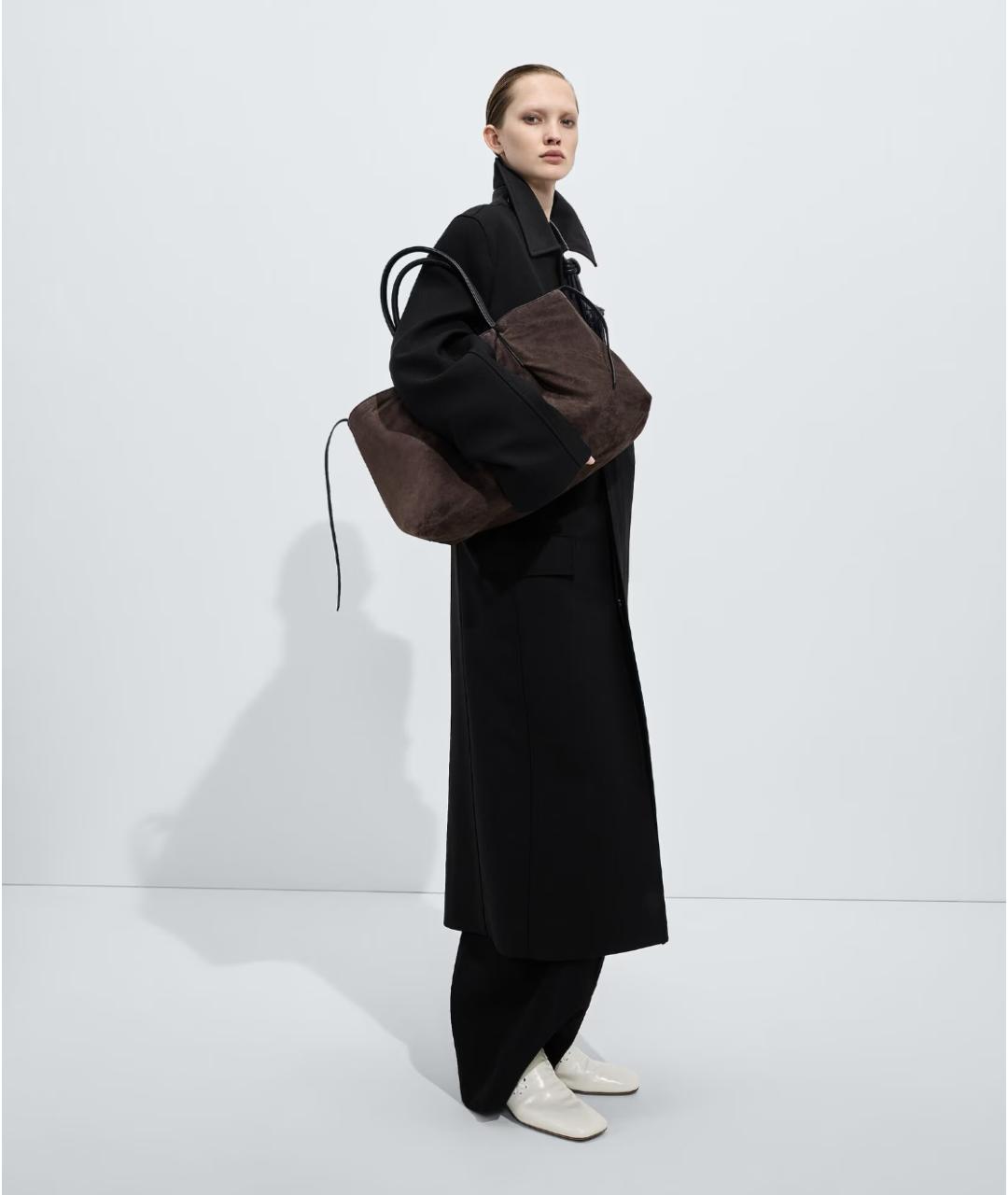 BOTTEGA VENETA Черная кожаная сумка тоут, фото 6