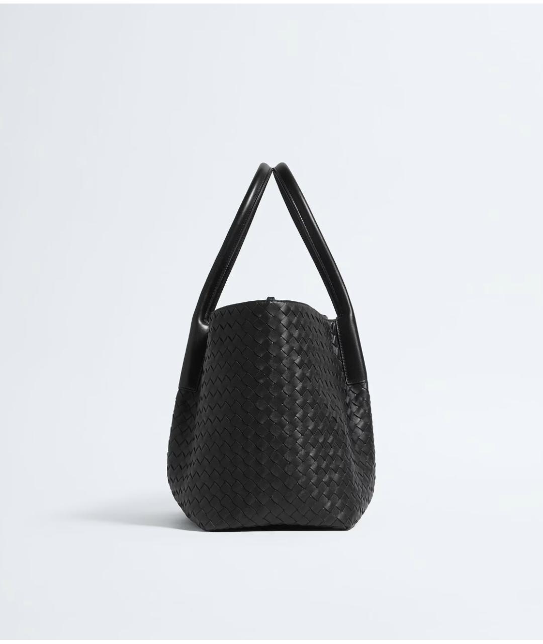 BOTTEGA VENETA Черная кожаная сумка тоут, фото 4