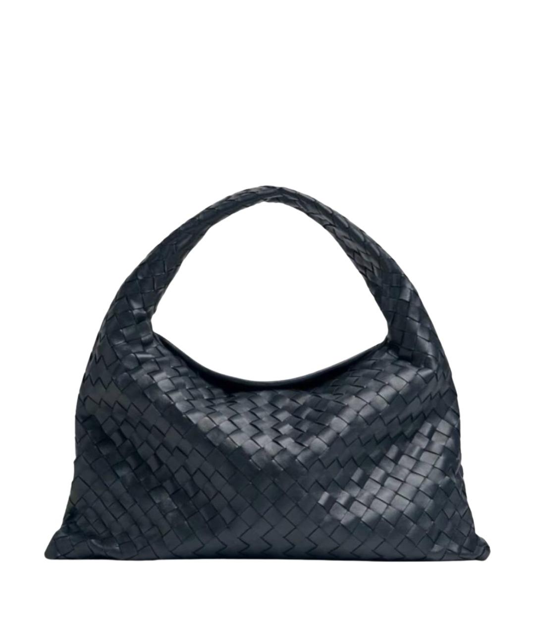 BOTTEGA VENETA Антрацитовая кожаная сумка через плечо, фото 1