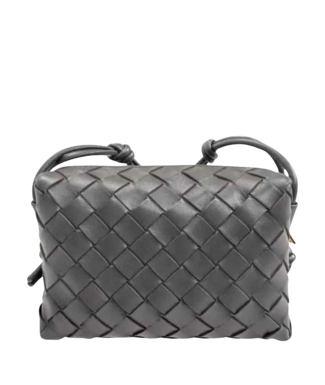 BOTTEGA VENETA Серая кожаная сумка через плечо, фото 1
