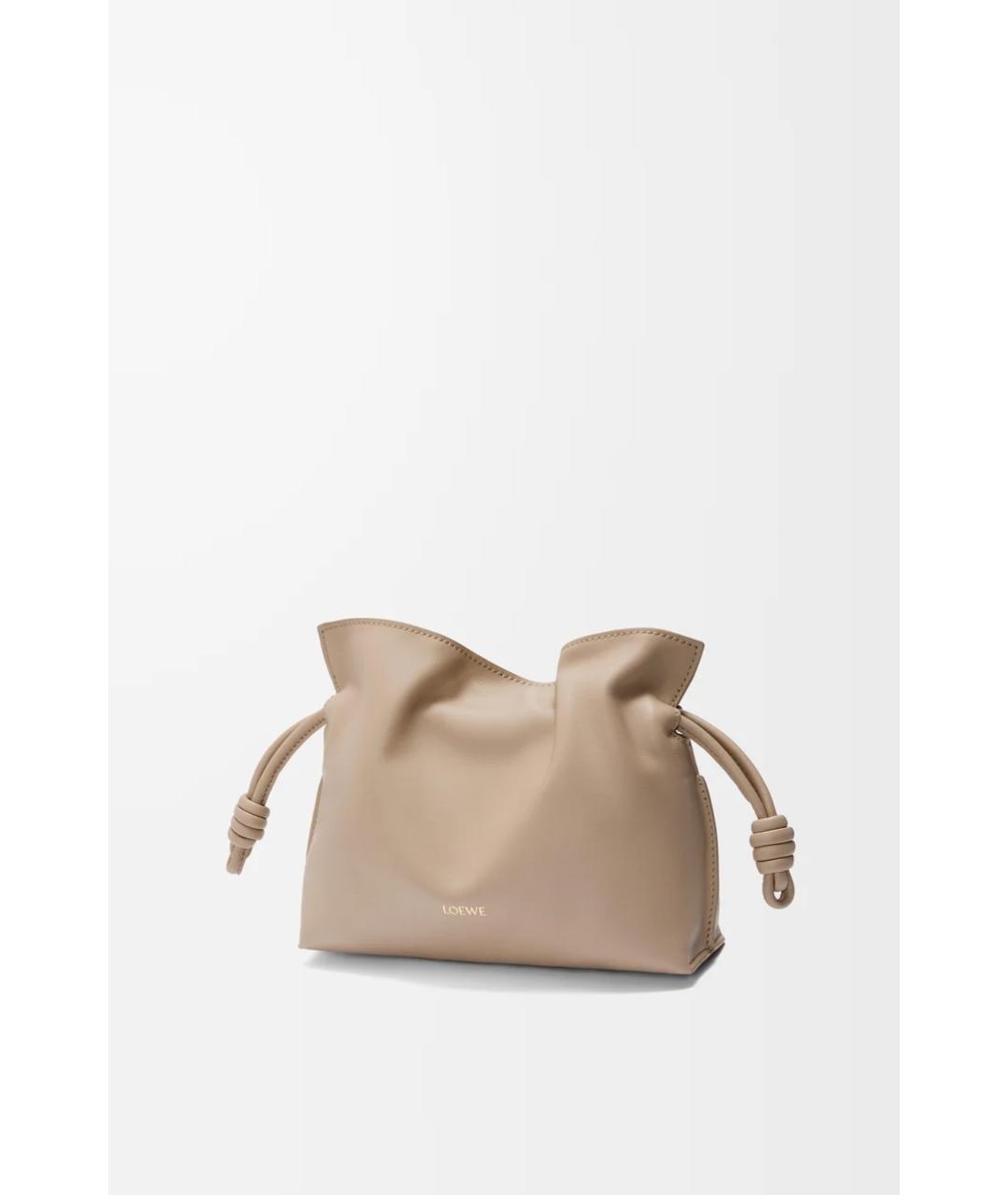 LOEWE Бежевая кожаная сумка через плечо, фото 4