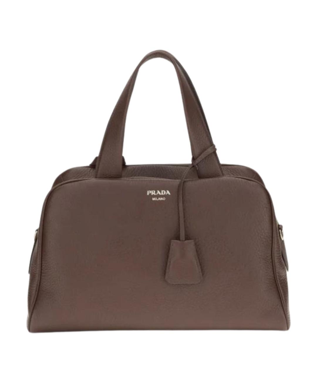 PRADA Коричневая кожаная сумка через плечо, фото 1