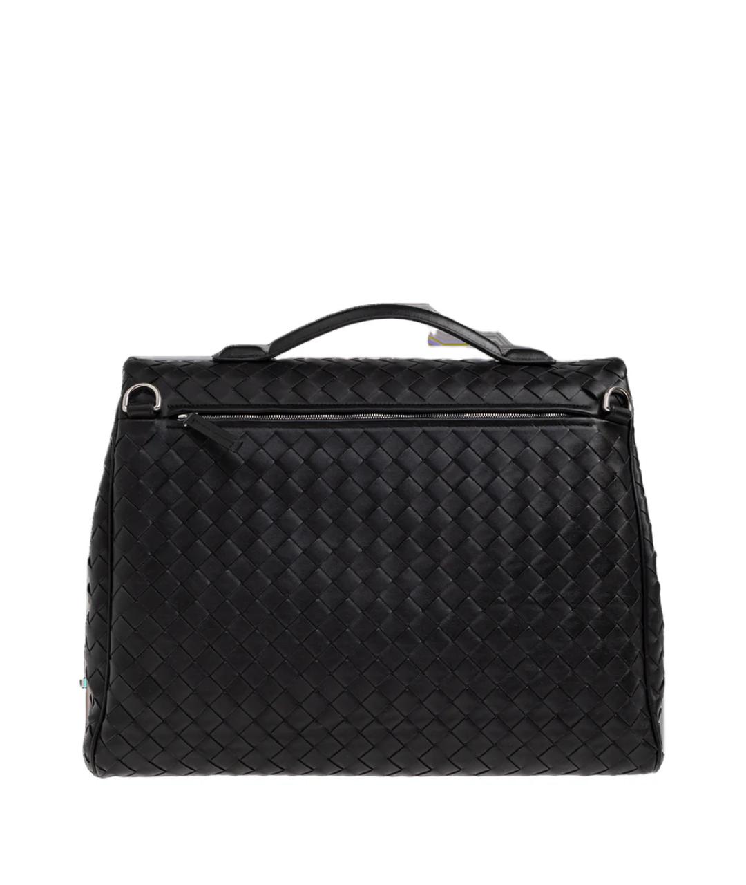BOTTEGA VENETA Черный кожаный портфель, фото 3