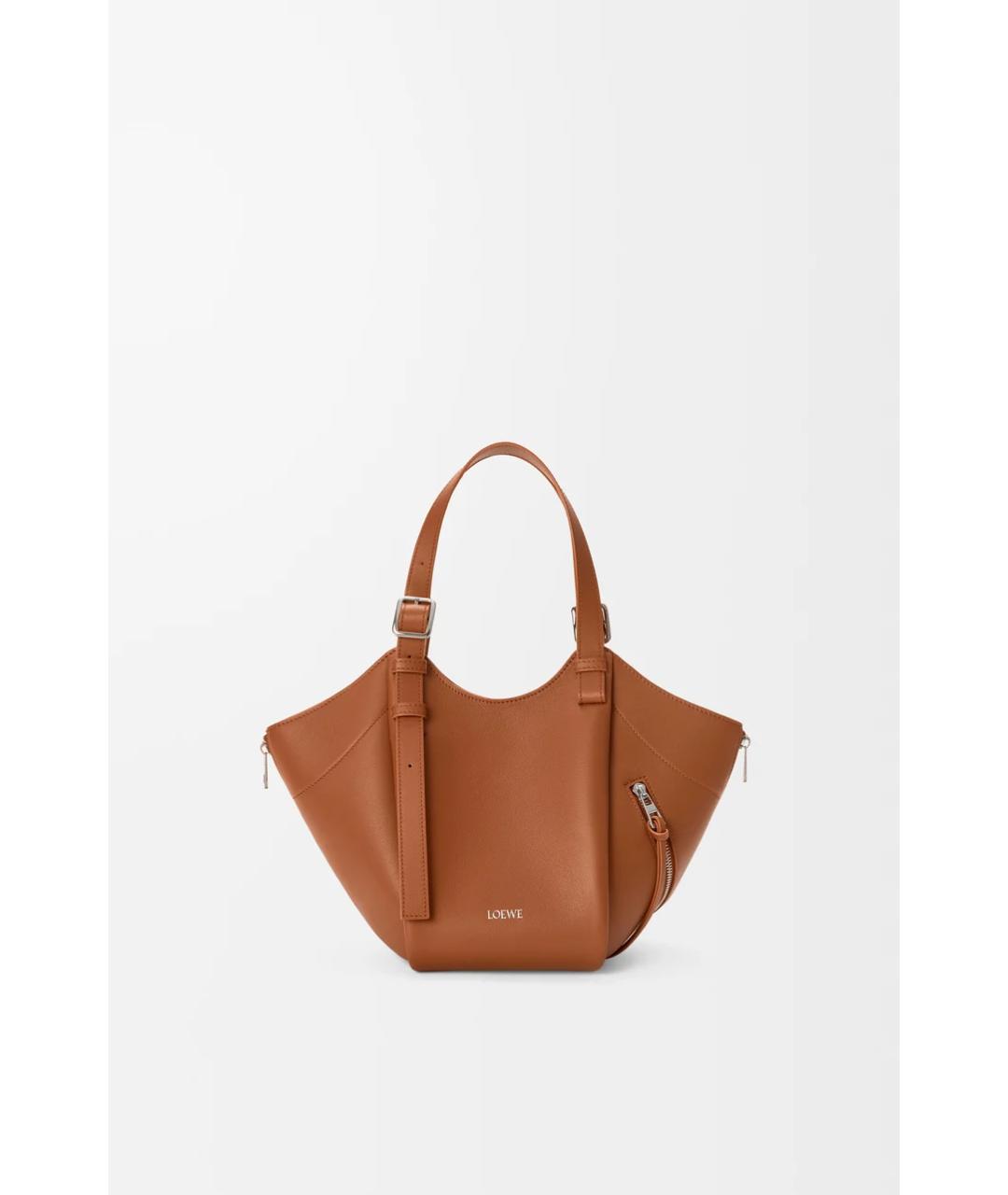 LOEWE Коричневая кожаная сумка с короткими ручками, фото 6