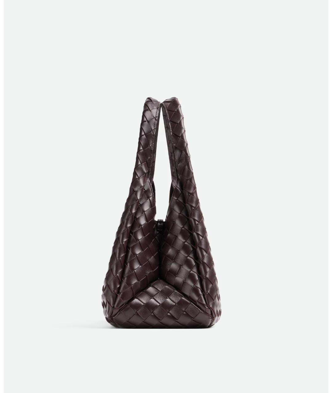 BOTTEGA VENETA Бордовая кожаная сумка через плечо, фото 4