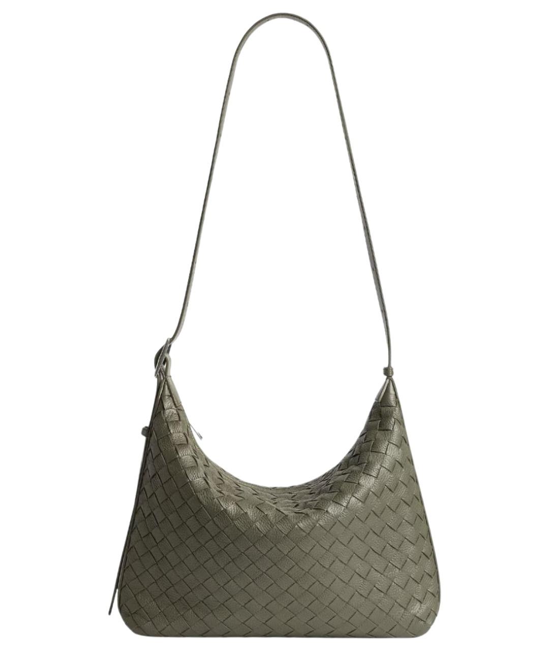 BOTTEGA VENETA Зеленая кожаная сумка на плечо, фото 1