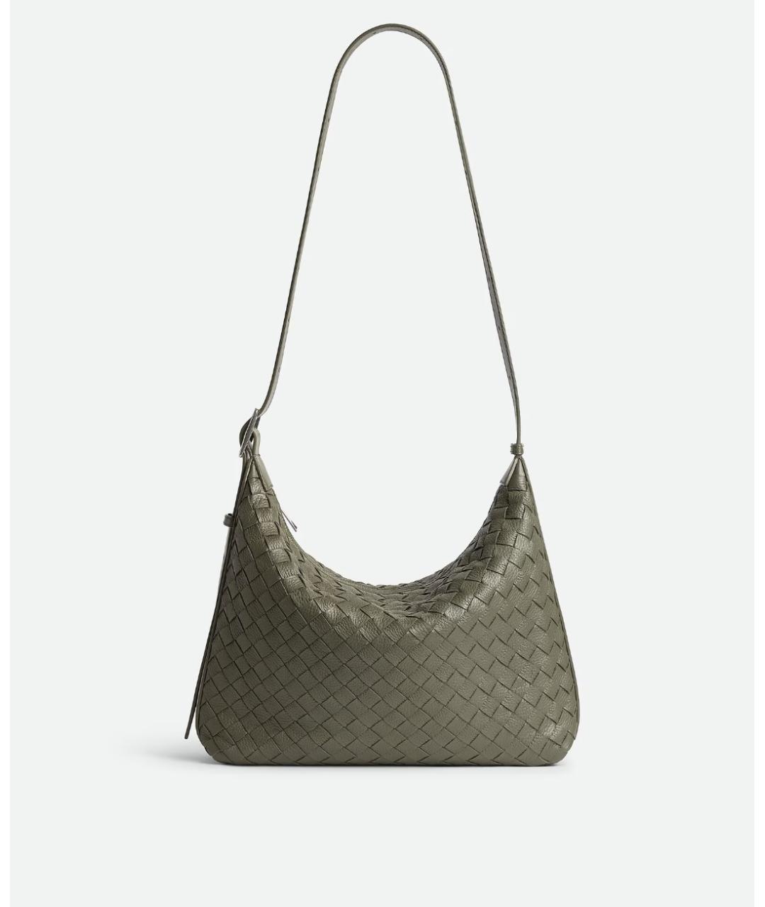 BOTTEGA VENETA Зеленая кожаная сумка на плечо, фото 5