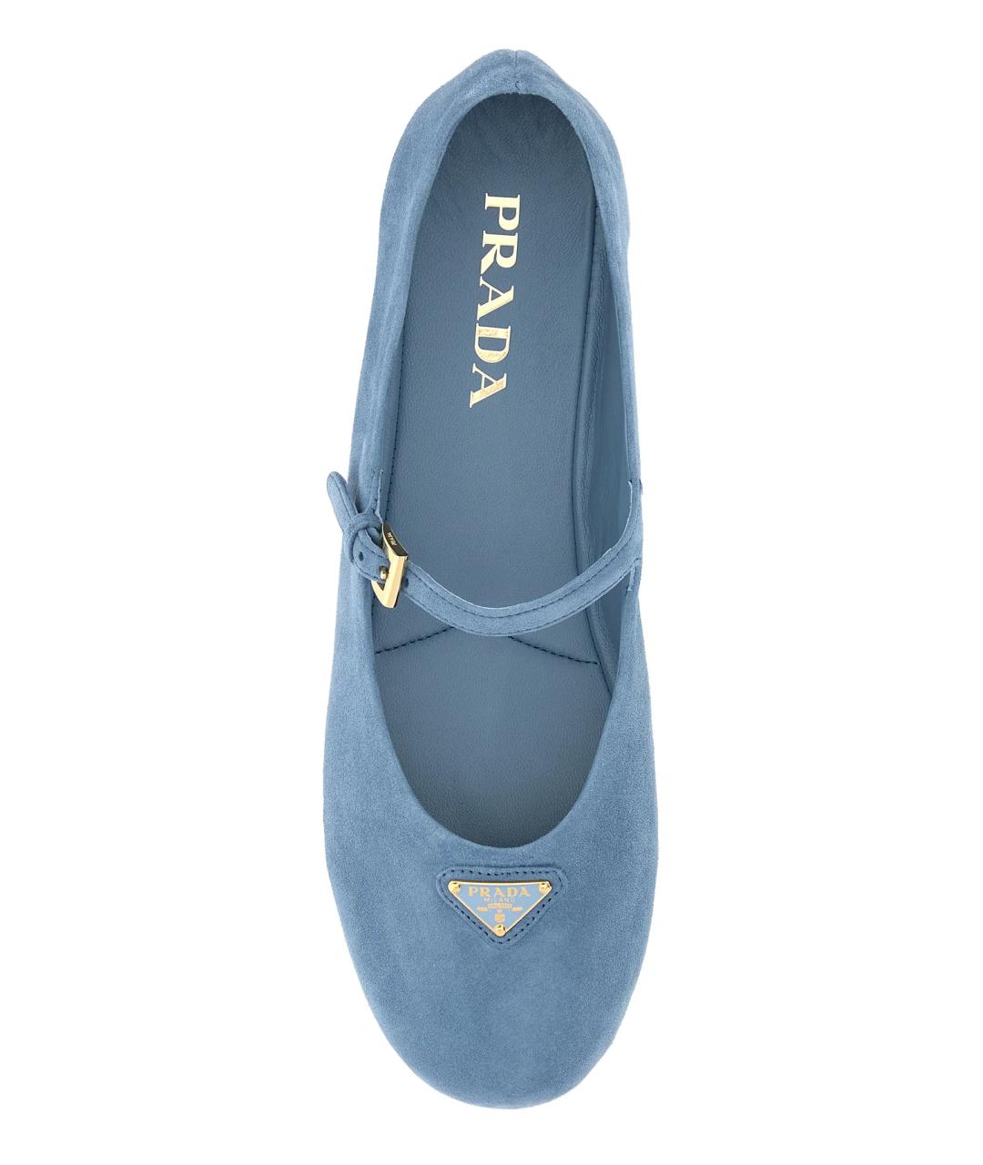 PRADA Голубые замшевые балетки, фото 4