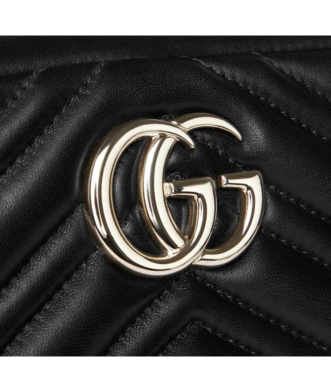 GUCCI Черная кожаная сумка через плечо, фото 5