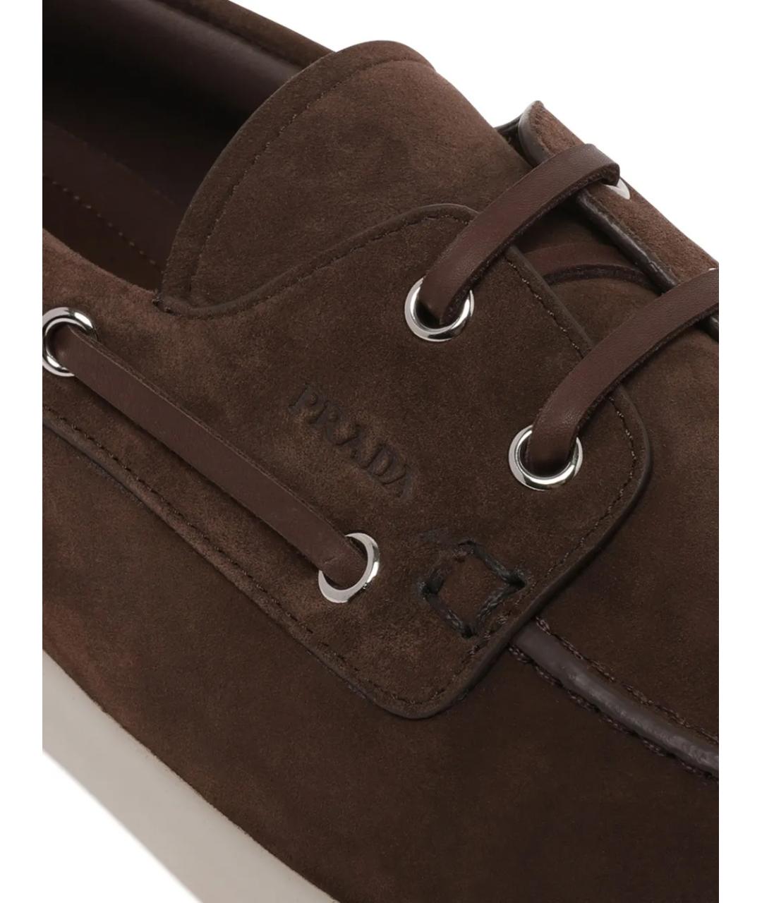 PRADA Коричневые замшевые лоферы, фото 4