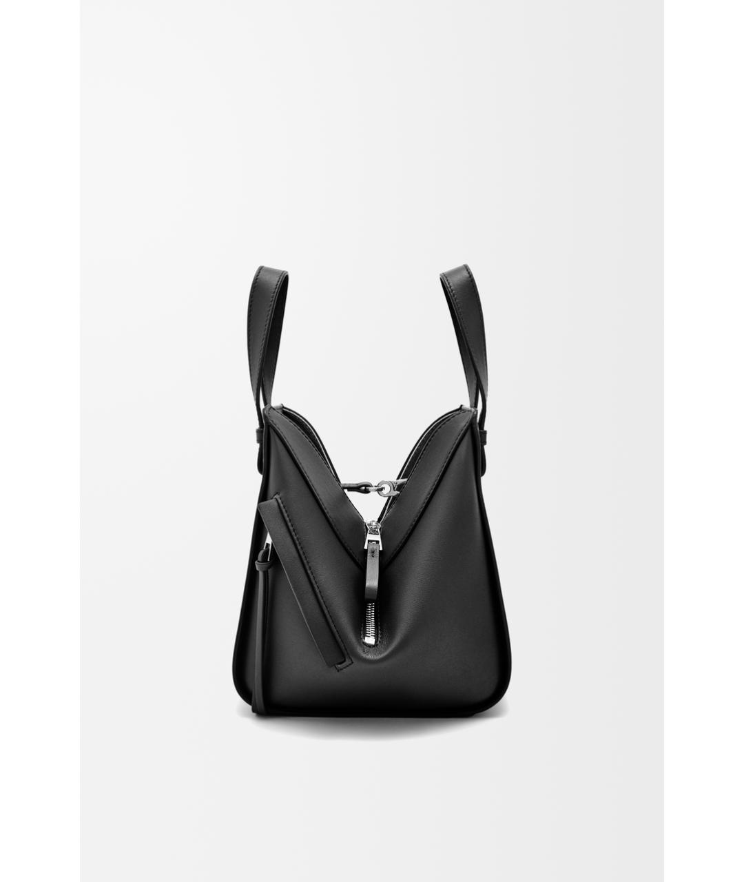 LOEWE Черная кожаная сумка с короткими ручками, фото 5