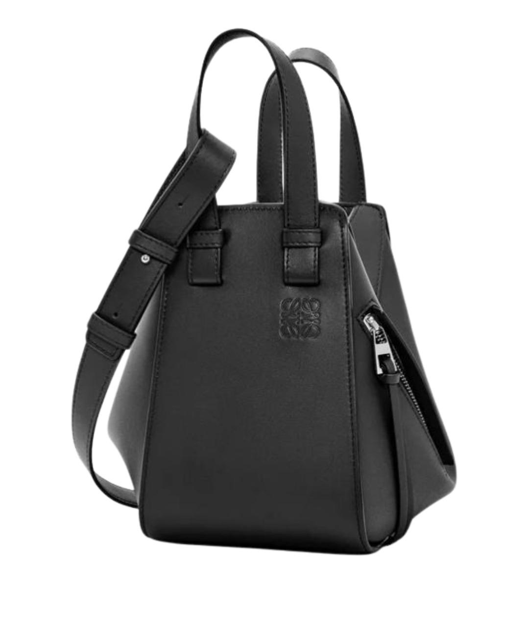 LOEWE Черная кожаная сумка с короткими ручками, фото 1