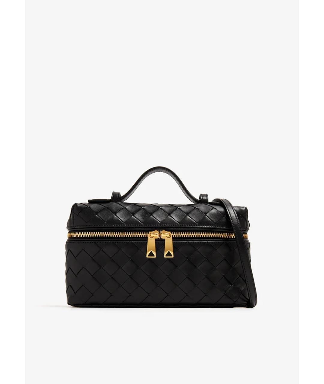 BOTTEGA VENETA Черная кожаная сумка с короткими ручками, фото 5