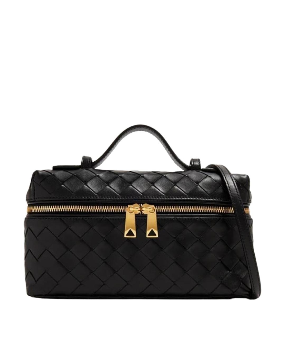 BOTTEGA VENETA Черная кожаная сумка с короткими ручками, фото 1
