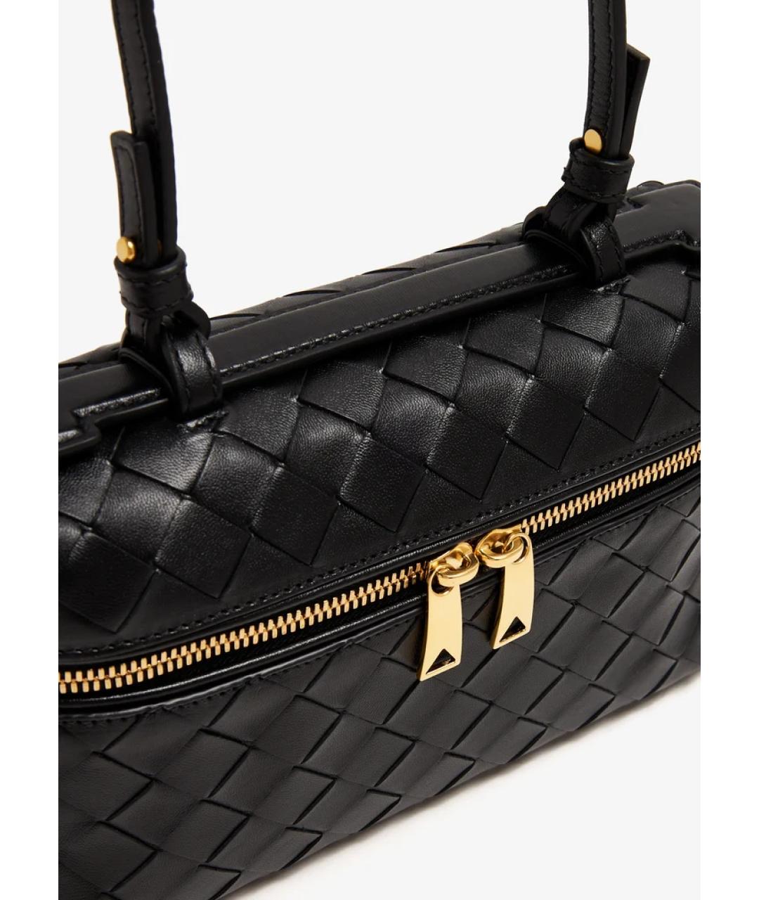 BOTTEGA VENETA Черная кожаная сумка с короткими ручками, фото 2