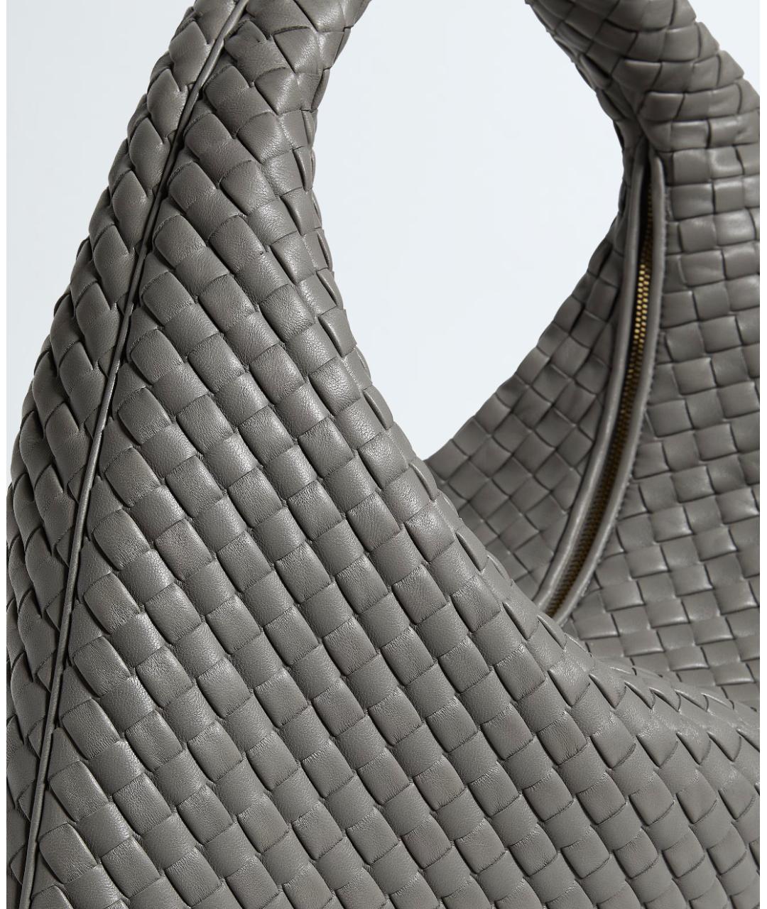 BOTTEGA VENETA Серая кожаная сумка через плечо, фото 5