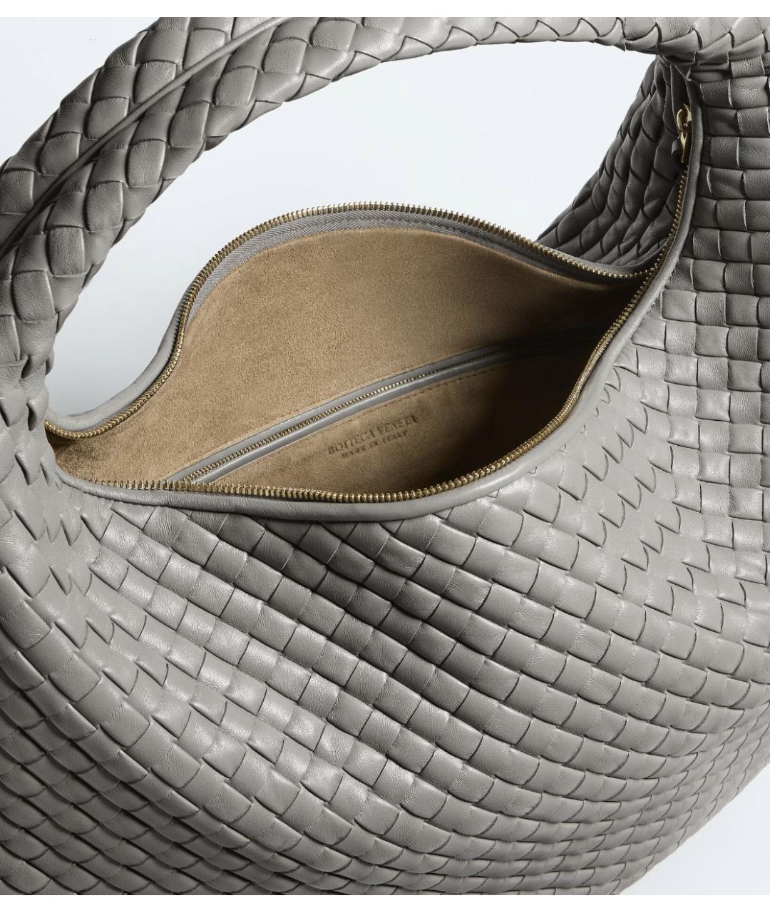 BOTTEGA VENETA Серая кожаная сумка через плечо, фото 3