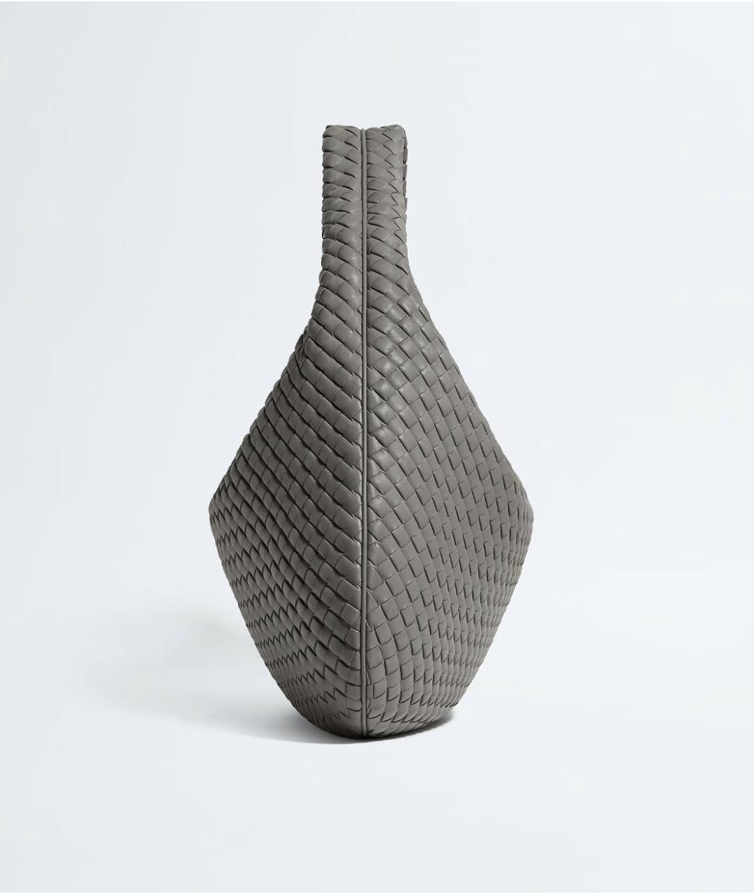 BOTTEGA VENETA Серая кожаная сумка через плечо, фото 4