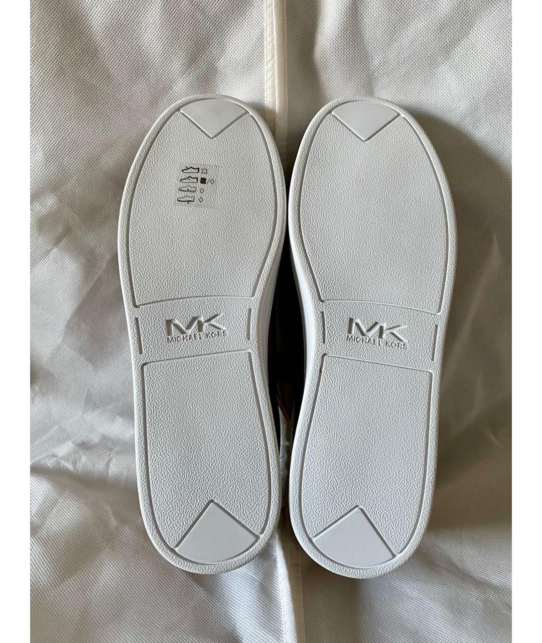 MICHAEL MICHAEL KORS Коричневые кожаные низкие кроссовки / кеды, фото 7