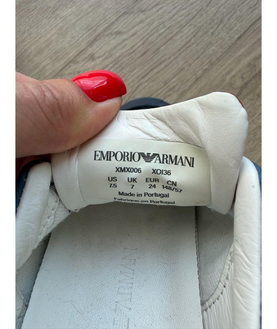 EMPORIO ARMANI Темно-синие кеды, фото 5