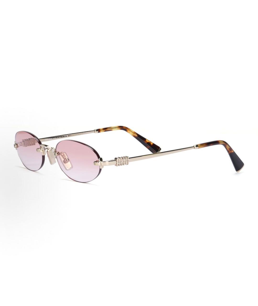 MIU MIU Розовые металлические солнцезащитные очки, фото 7