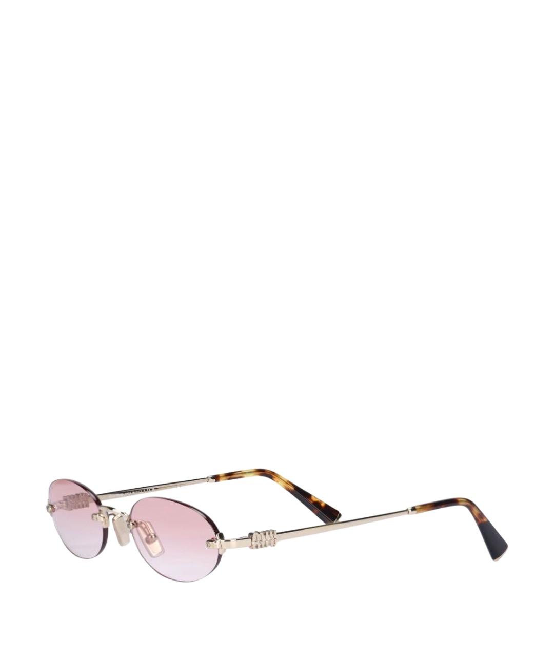 MIU MIU Розовые металлические солнцезащитные очки, фото 1