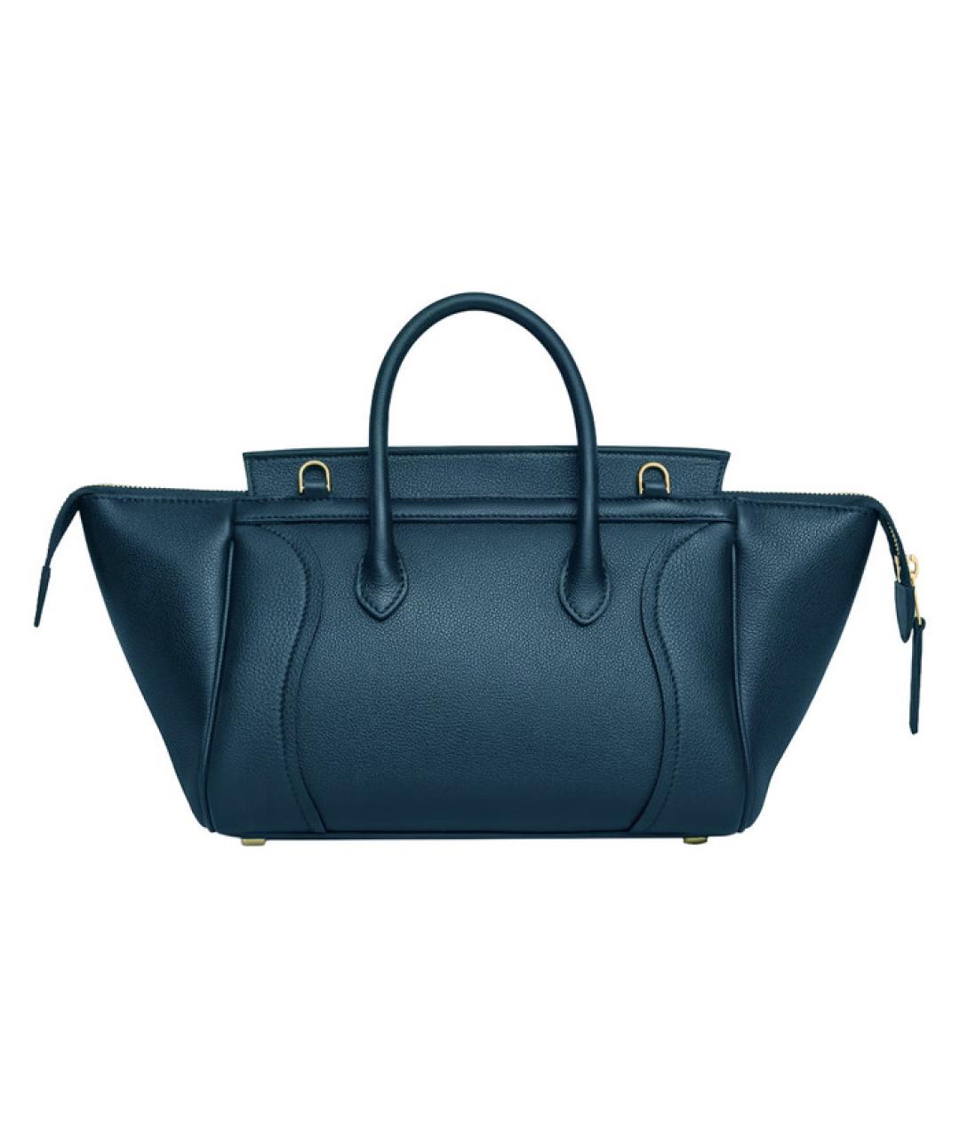 CELINE Бирюзовая кожаная сумка тоут, фото 2