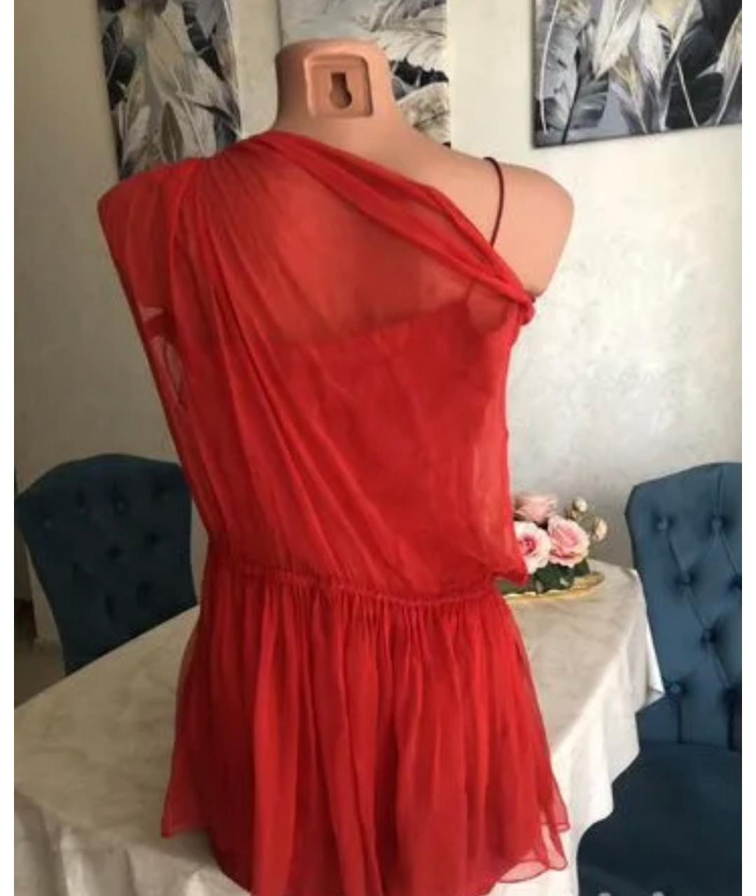 DOLCE&GABBANA Красное шелковое коктейльное платье, фото 2