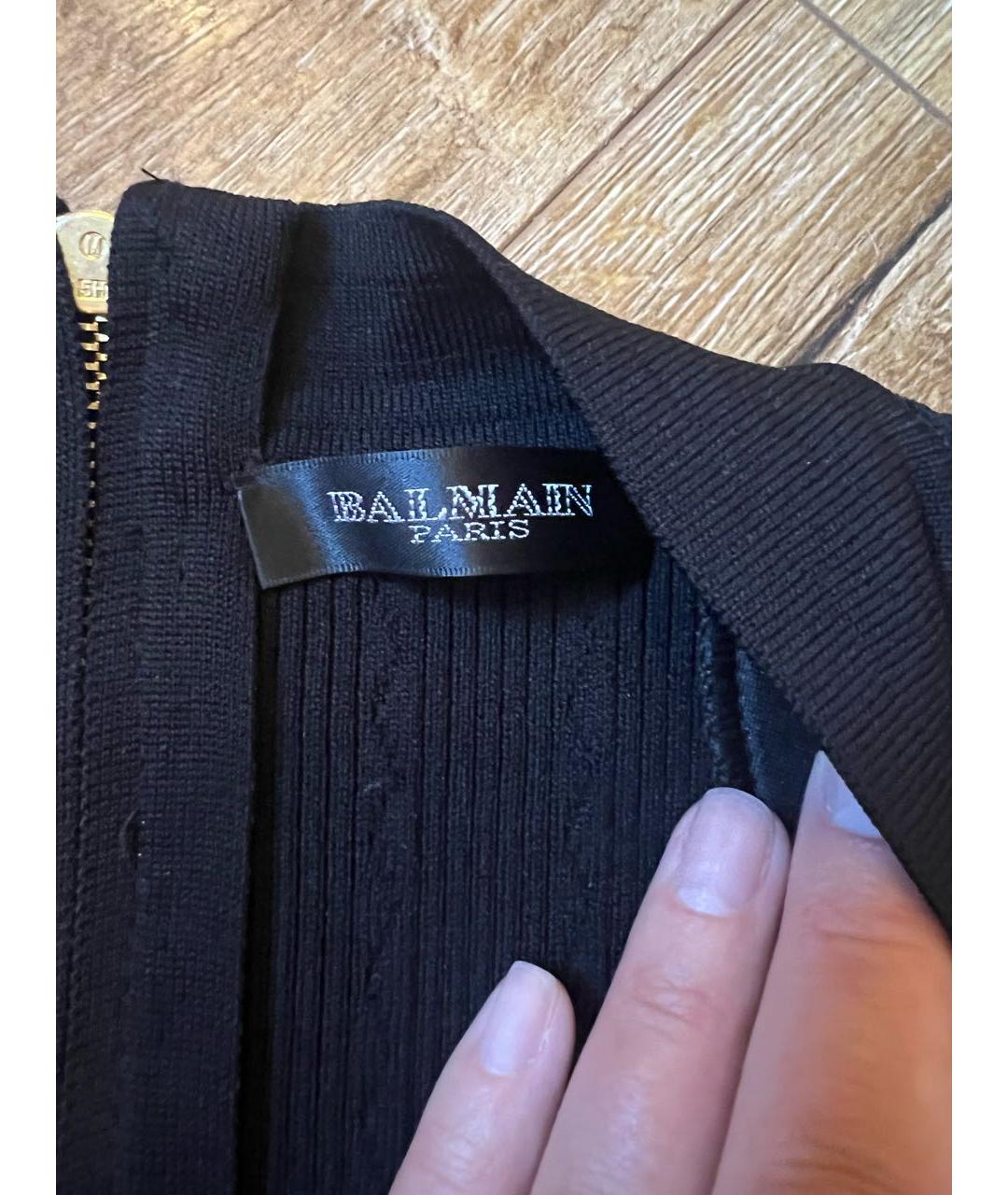 BALMAIN Черное вискозное повседневное платье, фото 2