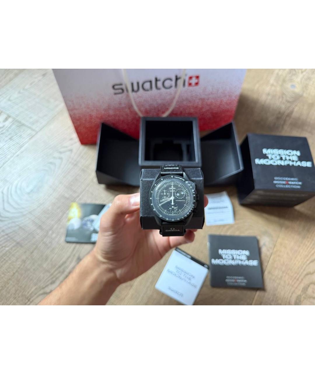 Swatch Черные часы, фото 2