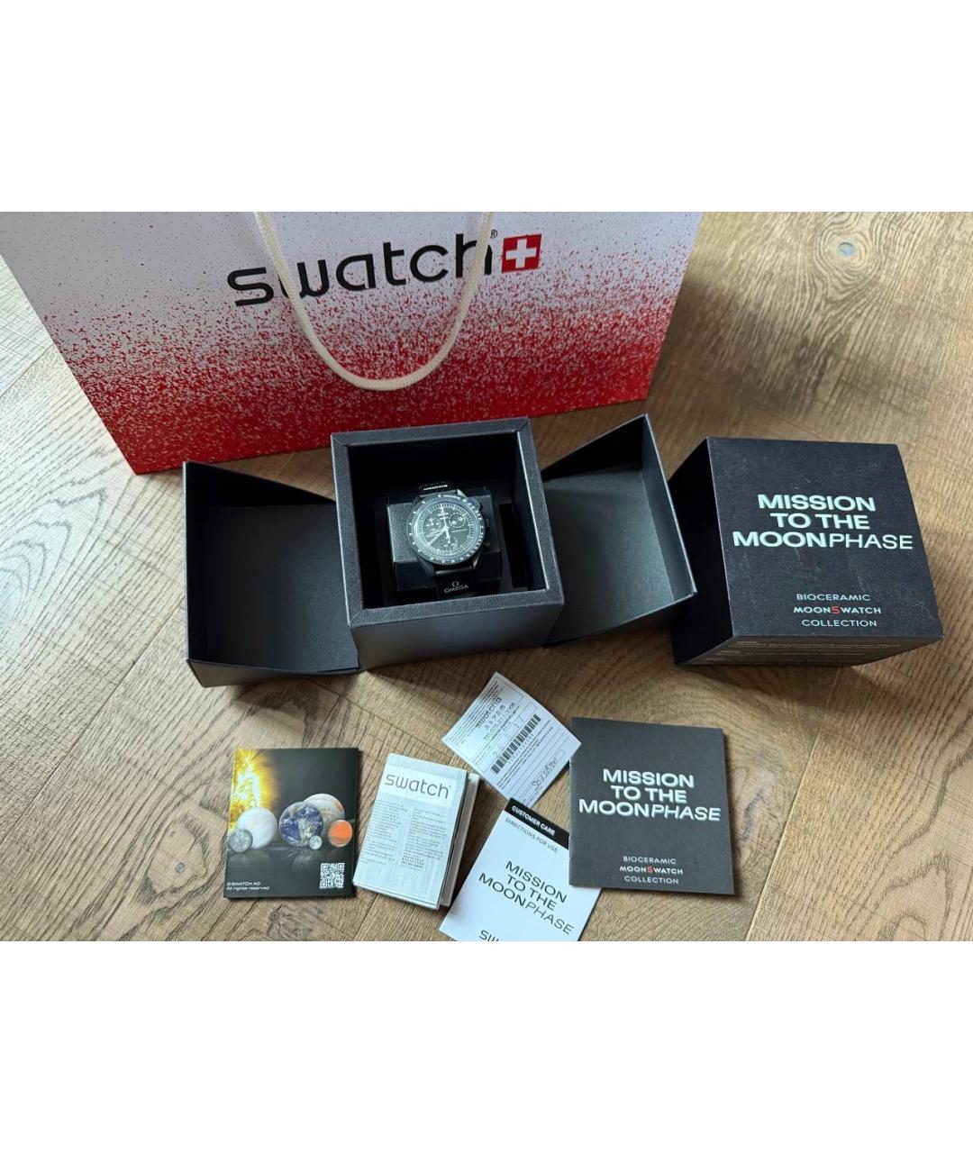 Swatch Черные часы, фото 3