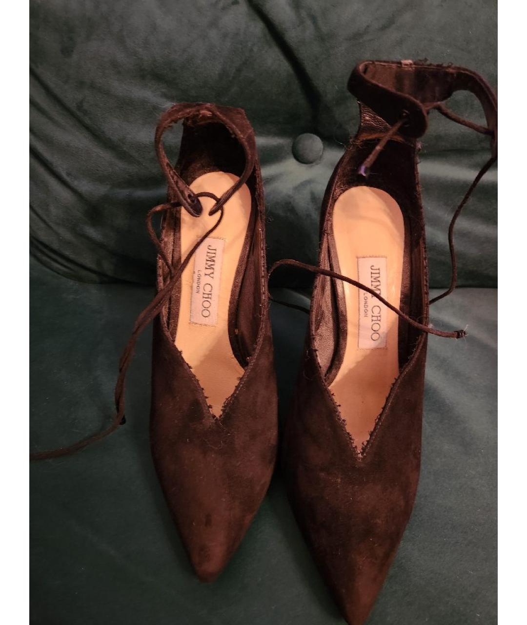 JIMMY CHOO Черные замшевые туфли, фото 2