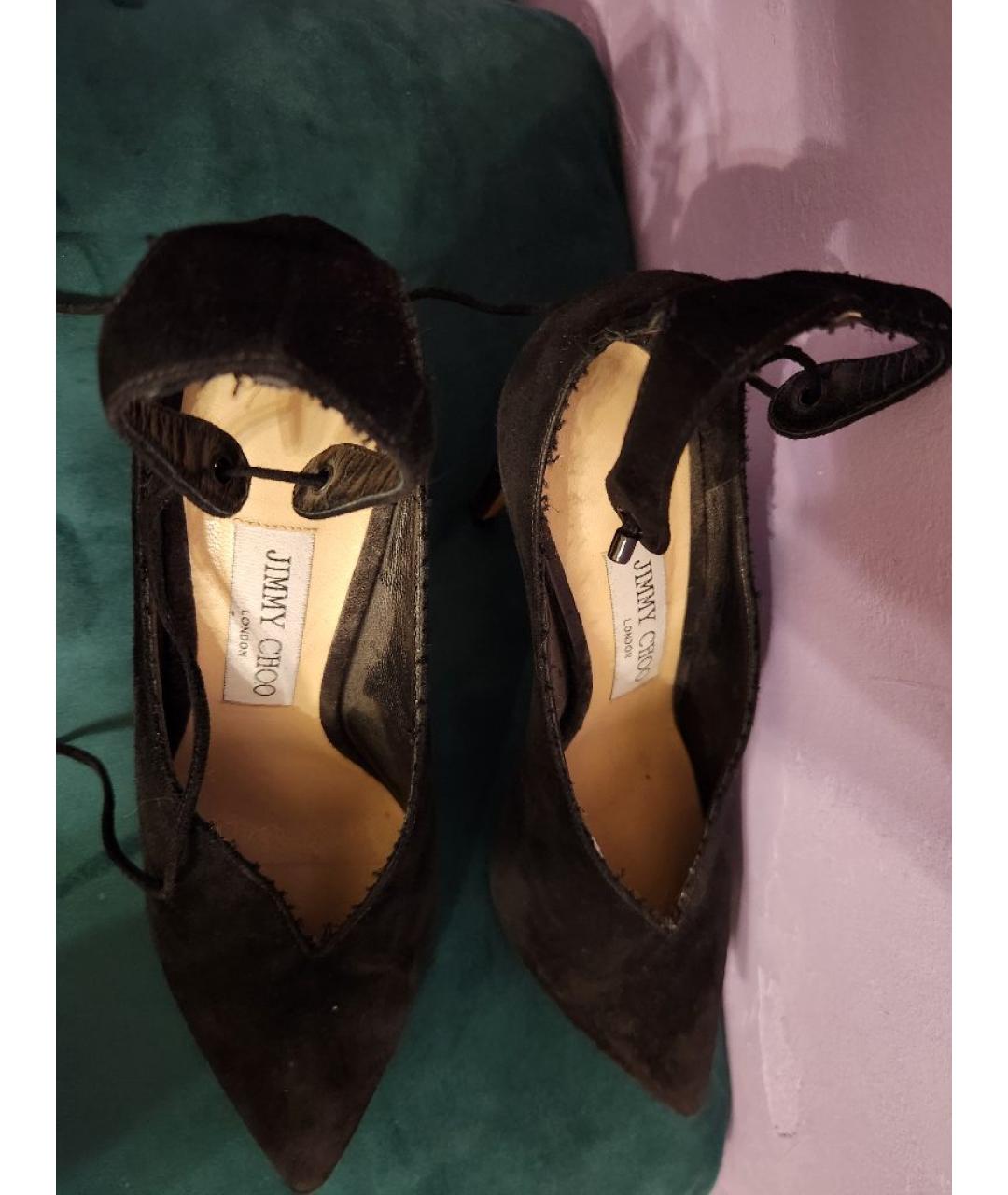 JIMMY CHOO Черные замшевые туфли, фото 3