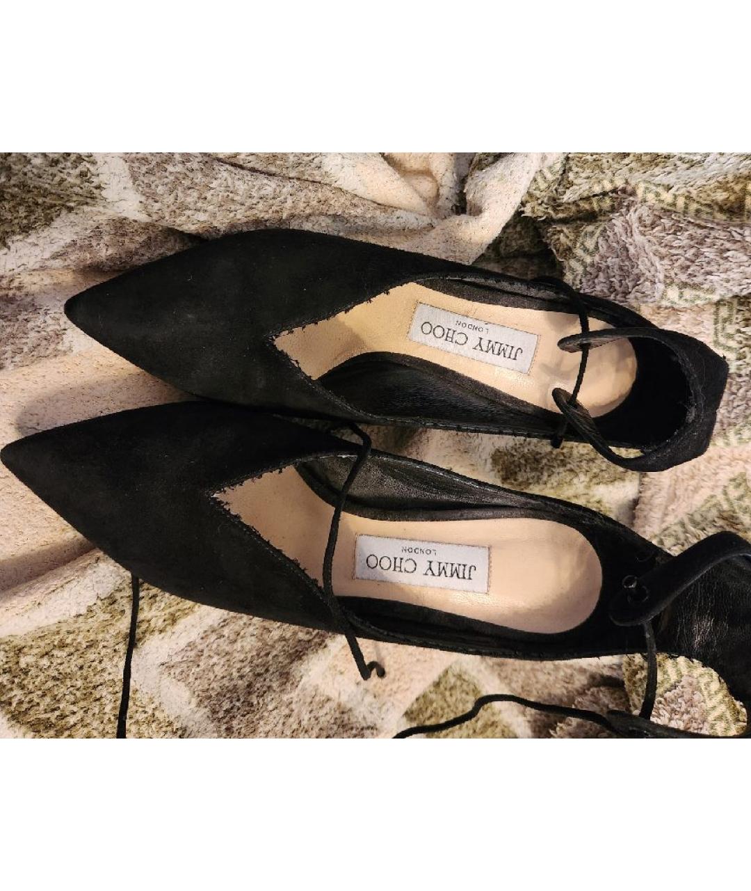 JIMMY CHOO Черные замшевые туфли, фото 5