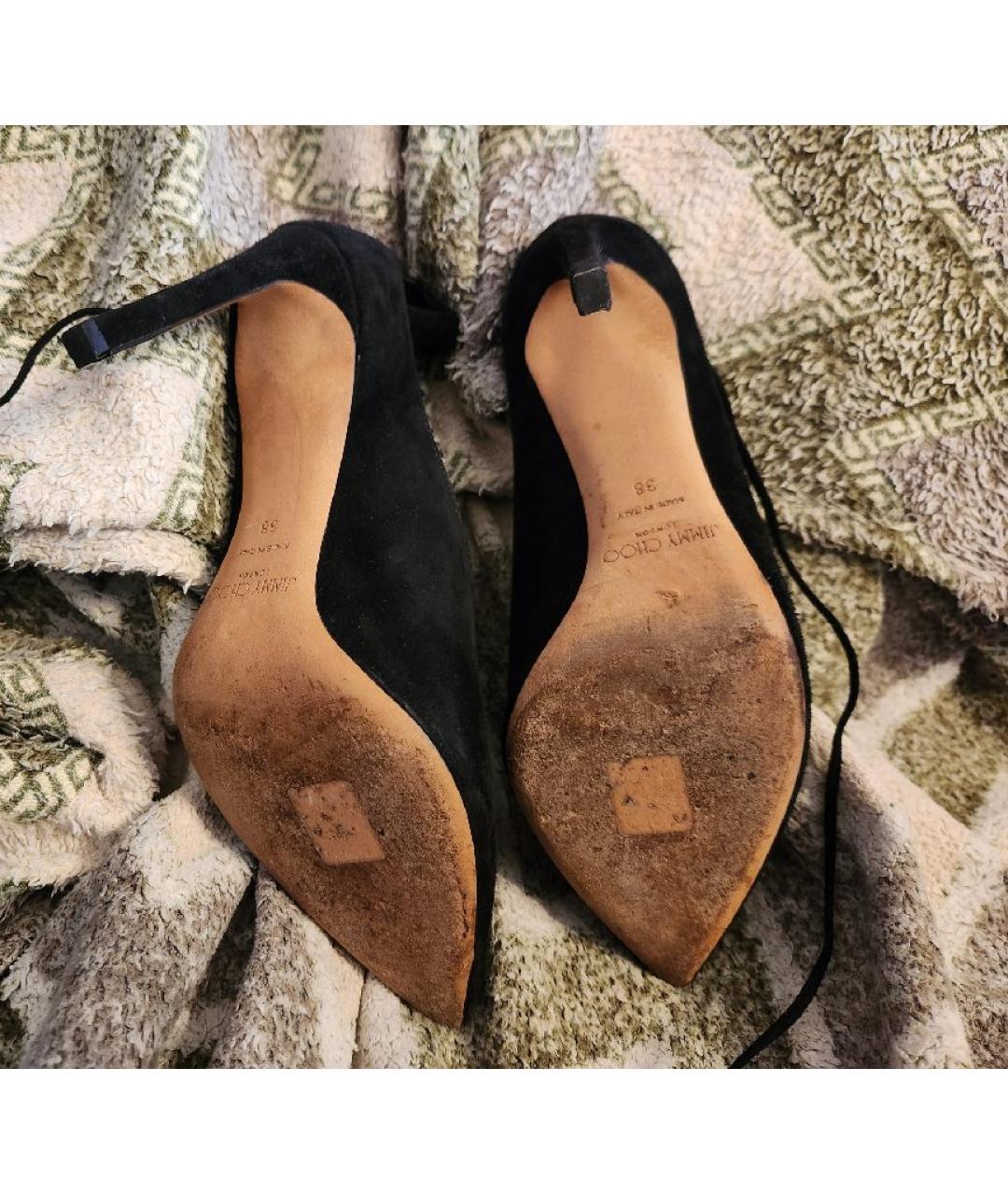 JIMMY CHOO Черные замшевые туфли, фото 6