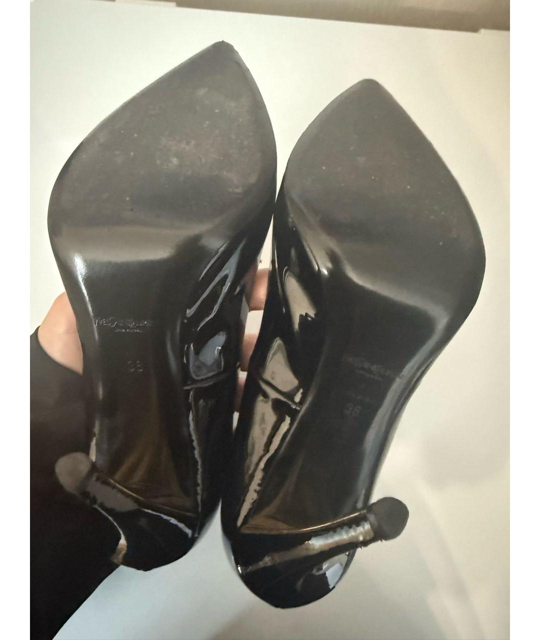 SAINT LAURENT Черные туфли из лакированной кожи, фото 4
