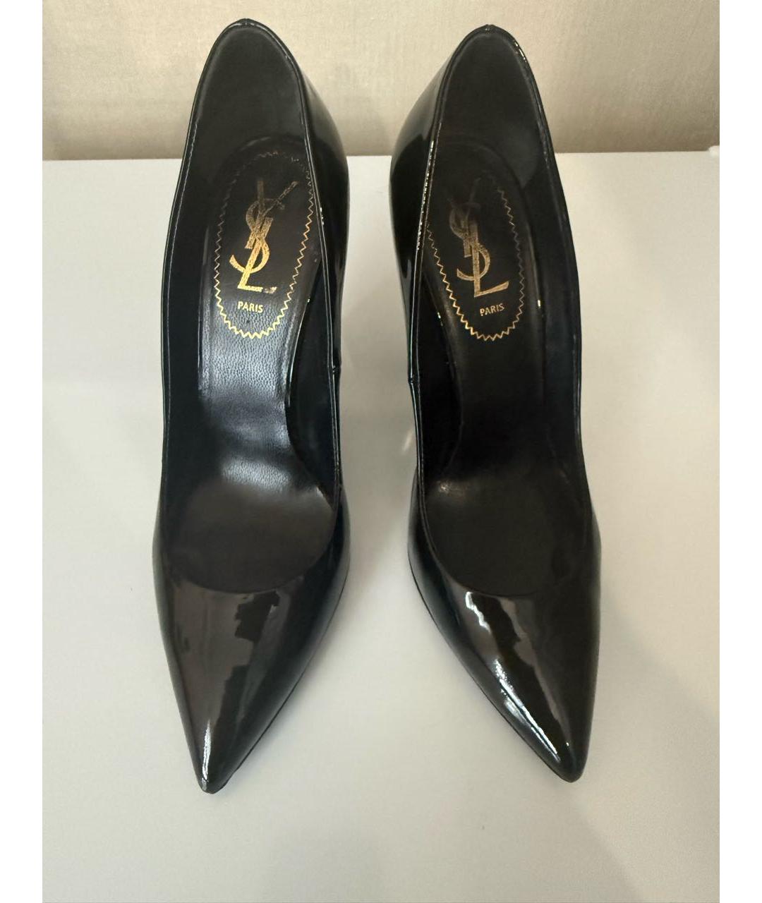 SAINT LAURENT Черные туфли из лакированной кожи, фото 2