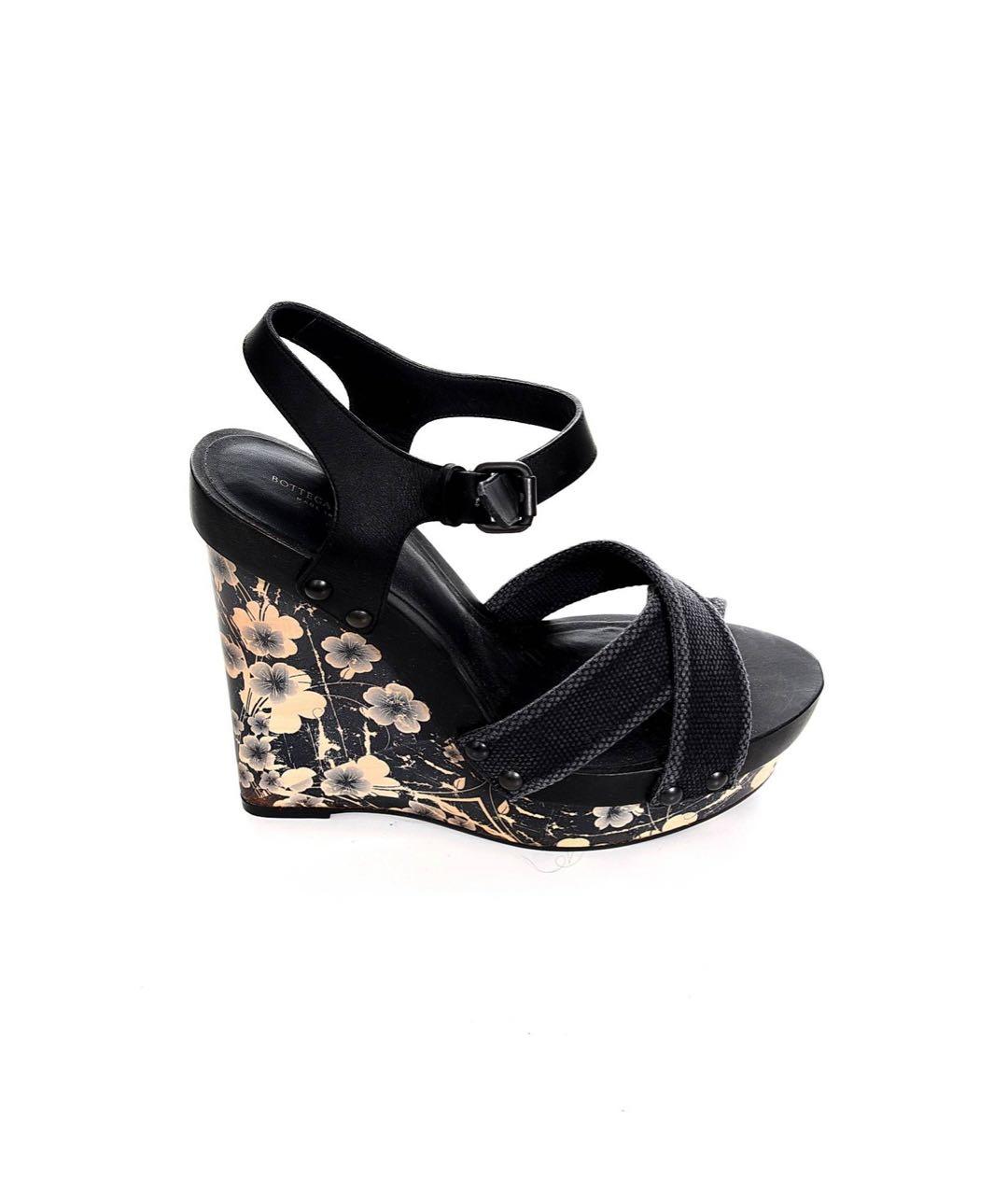 BOTTEGA VENETA Черные кожаные босоножки, фото 9