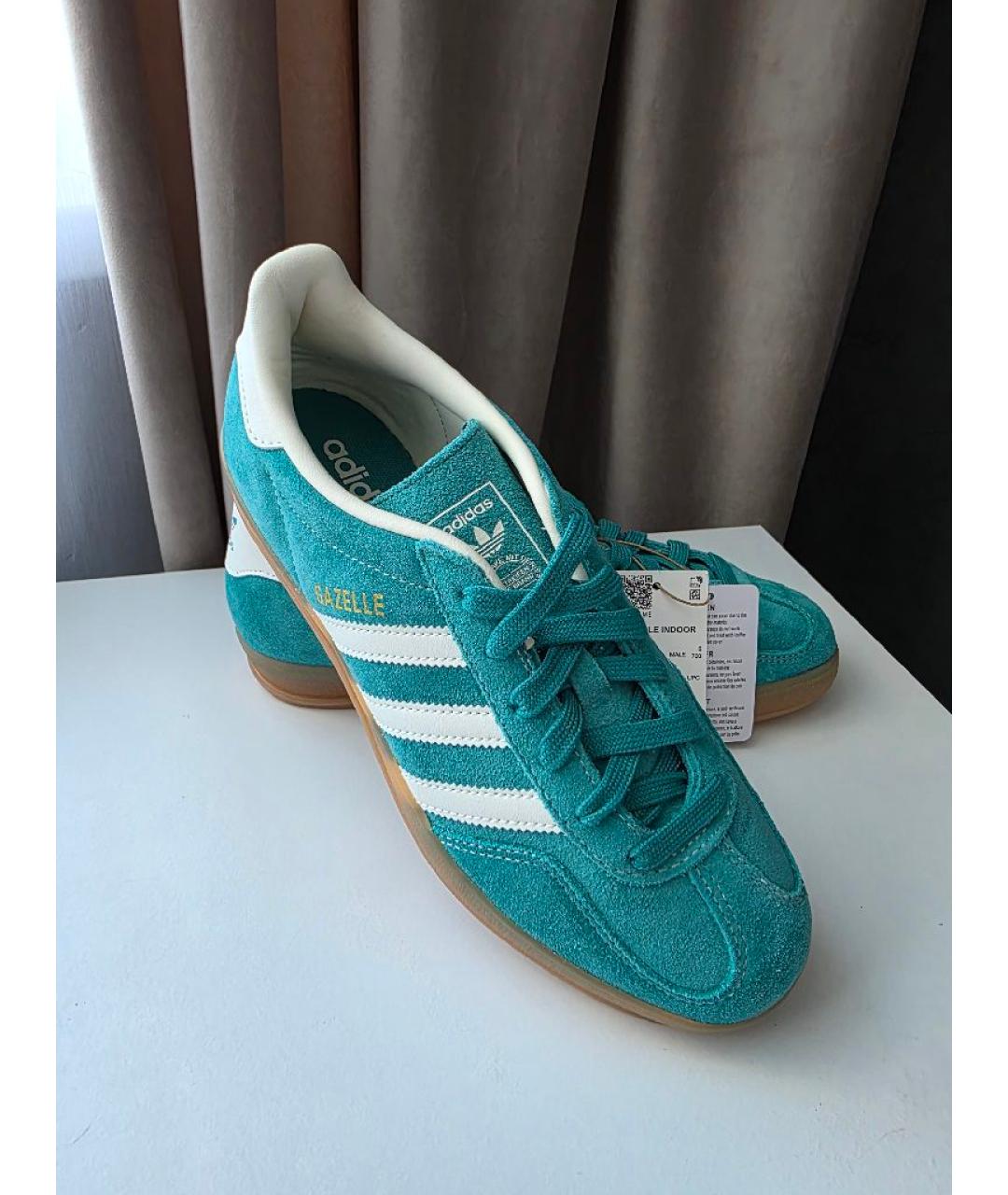 ADIDAS Бирюзовые замшевые кеды, фото 6