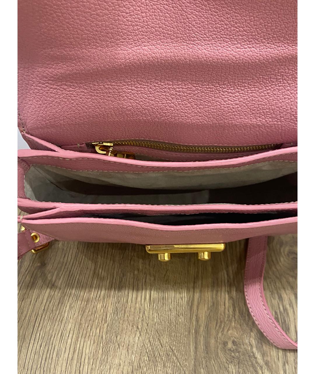 MIU MIU Розовая кожаная сумка через плечо, фото 3