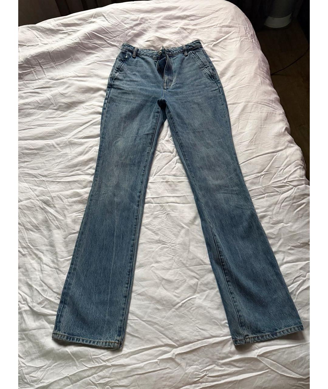 ALEXANDER WANG Голубые хлопковые прямые джинсы, фото 9