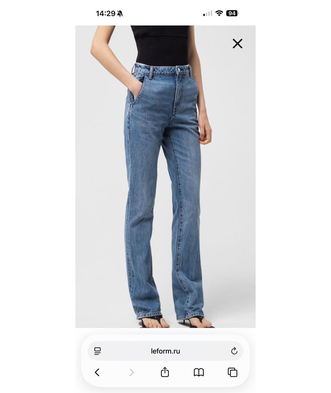 ALEXANDER WANG Голубые хлопковые прямые джинсы, фото 7