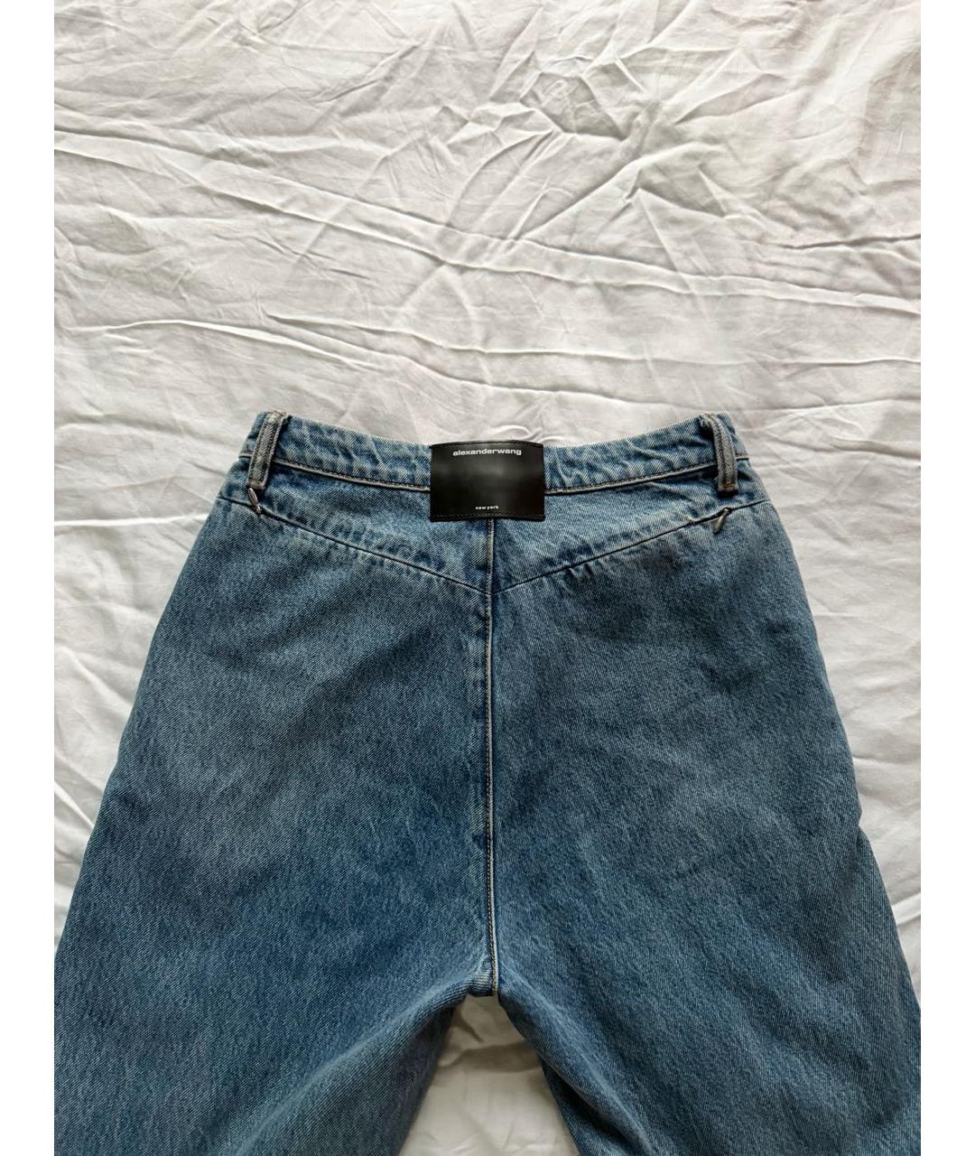 ALEXANDER WANG Голубые хлопковые прямые джинсы, фото 5