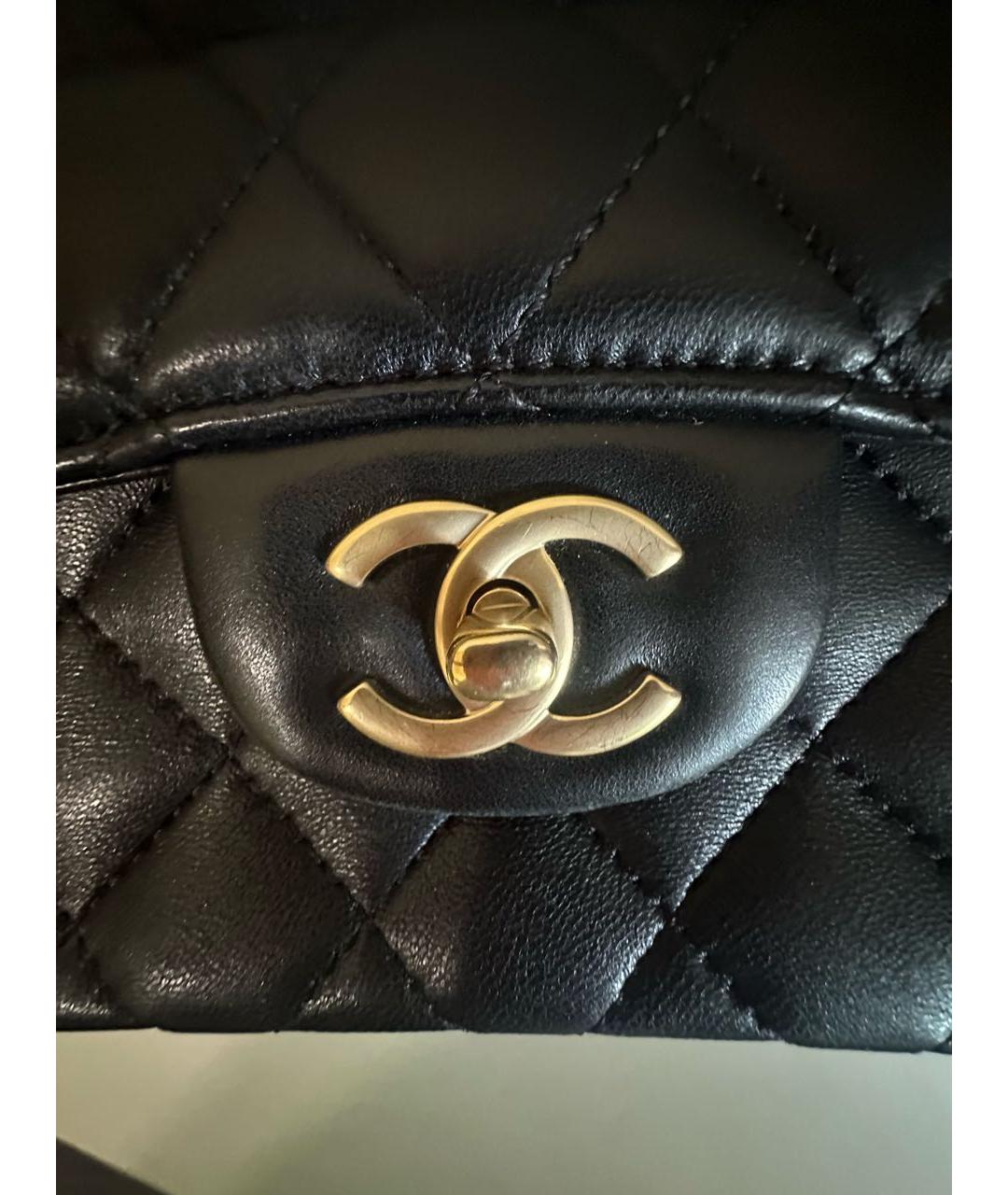CHANEL Черная кожаная сумка через плечо, фото 6