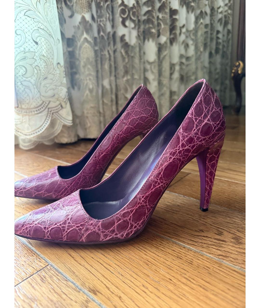 PRADA Фиолетовые туфли из экзотической кожи, фото 2