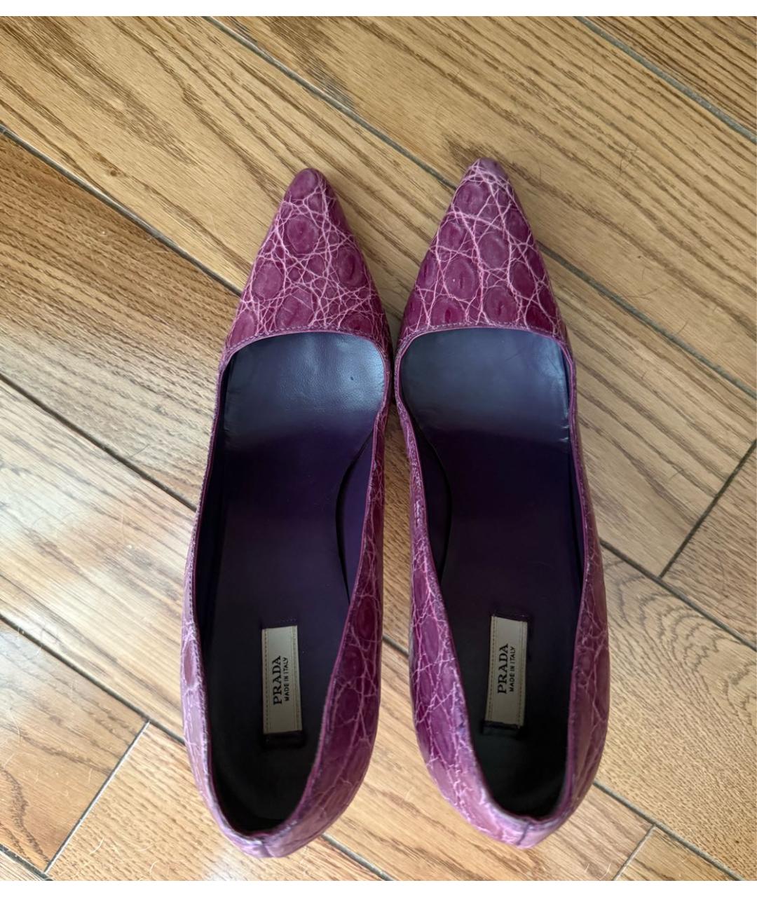 PRADA Фиолетовые туфли из экзотической кожи, фото 3