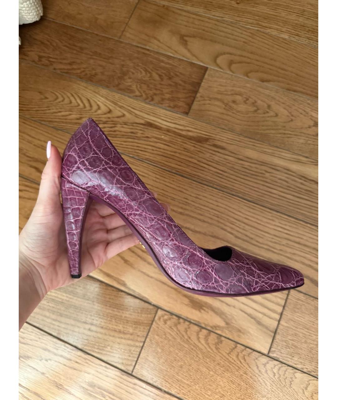 PRADA Фиолетовые туфли из экзотической кожи, фото 8